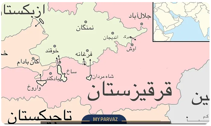 Map of Tajikistan in Persian